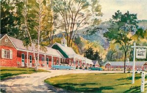 Candlelight Motel Greenfield Massachusetts Hannau roadside Postcard 20-10271