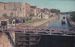 New York Fulton Barge Canal Lock From Oneida Street Bridge 1965