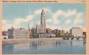 Ohio Columbus Skyline Looking East From Across Scioto River