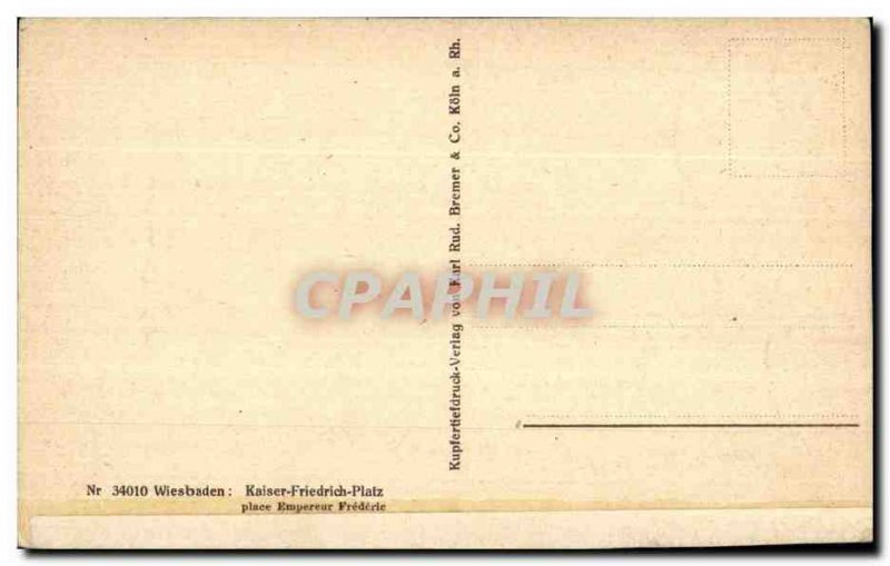 Old Postcard Wiesbaden Kaiser Friedrich Platz