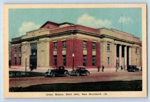 Saint John New Brunswick Canada Postcard Union Station c1930's Vintage