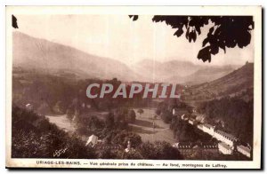 Old Postcard Uriage les Bains General view taken of mountains in background C...