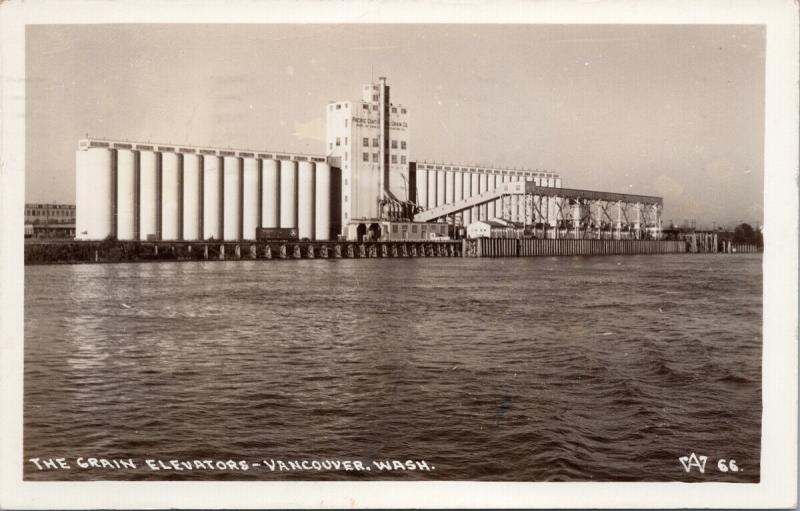 The Grain Elevators Vancouver WA Pacific Continental c1941 RPPC Postcard D88