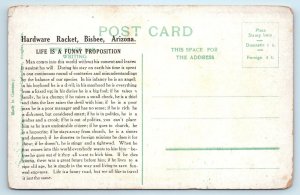 DOUGLAS, AZ Arizona  EPISCOPAL CHURCH- BISBEE HARDWARE RACKET Ad c1910s Postcard