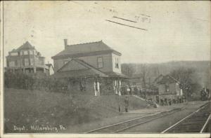 Millersburg PA RR Depot Train Station 1907 Used Postcard