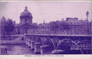 CPA purple PARIS Pont des Arts et Institut (49320)