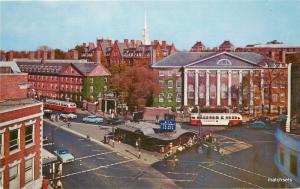 1950s Harvard Square Bus Depot CAMBRIDGE Massachusetts Roberts postcard 5375