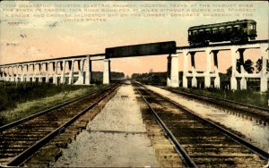 Houston TX Galveston Houston Electric Railway Viaduct Vintage Postcard
