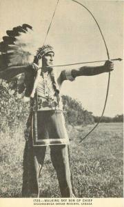 Caughawaga Indian Reserve 1940s Postcard Walking Sky Son of Chief Canada 2115