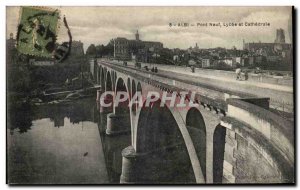 Albi Old Postcard Pont new high school and cathedral
