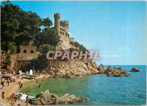 Postcard Modern Lloret de Mar, Costa Brava Sa Caleta and the Castle of Plaja