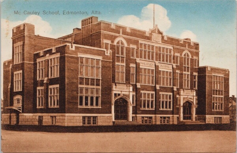 Edmonton Alberta McCauley School AB Unused #1036 H. Enida Olive Postcard H45