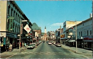 Street Scene Church Street Burlington VT c1966 Vintage Postcard R16