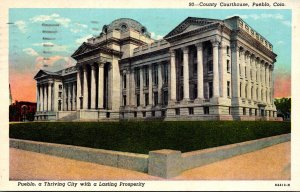 Colorado Pueblo County Court House 1955 Curteich