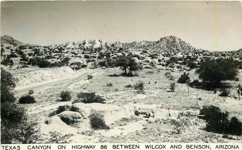 Postcard RPPC 1948 Arizona Benson Texas Canyon Wilcox Highway 88 AZ24-2333