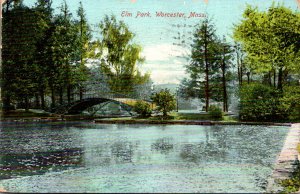 Massachusetts Worcester Scene In Elm Park 1908