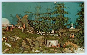 BETHLEHEM, PA ~ Moravian Church CHRISTMAS PUTZ Miniature Nativity 1965 Postcard