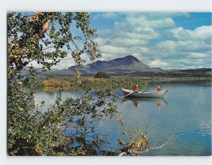 Postcard Idyllic scene at Slútnes, Lake Mývatn, Iceland