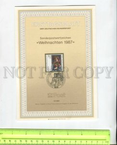 467868 Germany Berlin 1987 year first day sheet Christmas