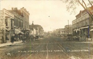 Michigan St Louis Main Street North #19 RPPC Photo Postcard 22-6342