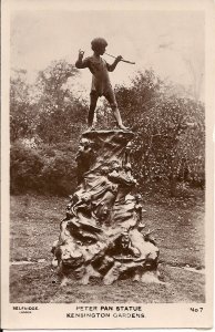RPPC London England UK Kensington Gardens 1920s Peter Pan Statue, Selfridge