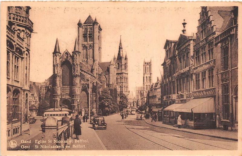 Br36080 Gend Gand Eglise St. Nicolas et Beffroi      Belgium