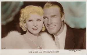 Mae West & Randolph Scott Film Star Paramount Real Photo Postcard