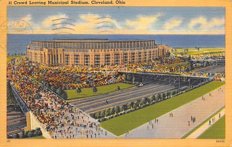 Crowd Leaving Municipal Stadium Cleveland, Ohio OH