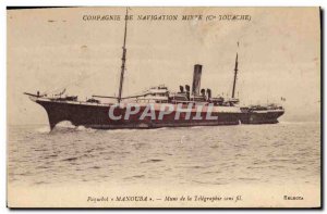 Old Postcard Boat Navigation Company Mixed Co. Touache Ship Manouba