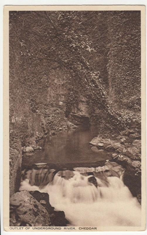 Somerset; Outlet Of Underground River, Cheddar PPC, c 1940's, By W Gough 