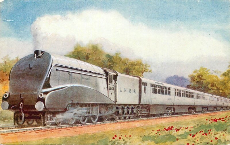 Transportation themed postcard North Eastern Railway Pacific Silver Jubilee