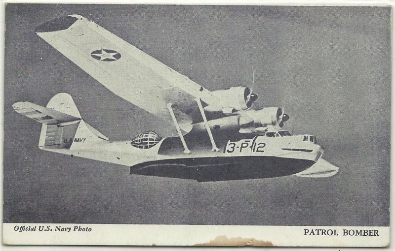 WW II - OFFICIAL U.S, NAVY PHOTO - PATROL BOMBER 3-P-12 - CIRCA WWII