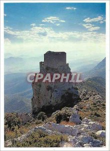 Postcard Modern Cathar Castle of Queribus The Frontier of the Invisible