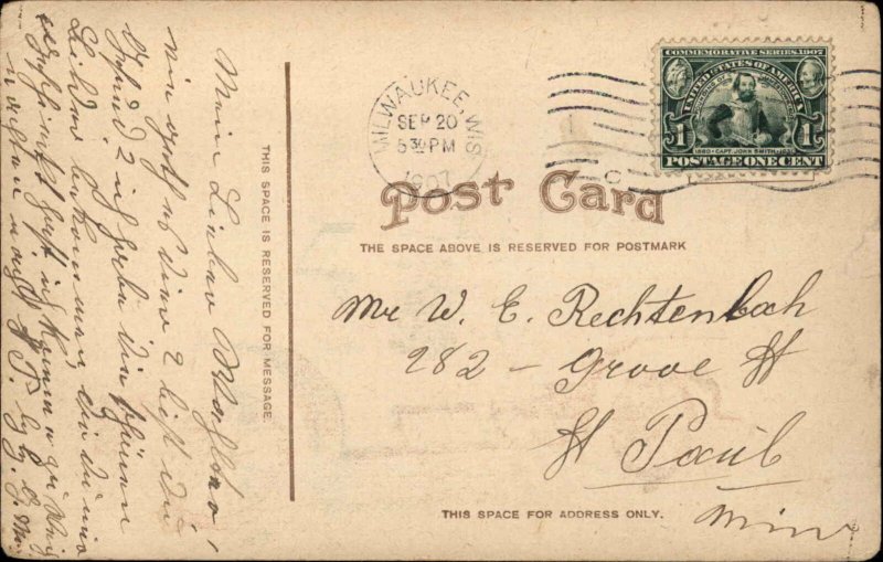 Milwaukee Wisconsin WI Mail Service Car US Postal Service USPS c1910 Postcard 