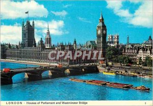 Postcard Modern London Houses of Parliament and Westminster Bridge