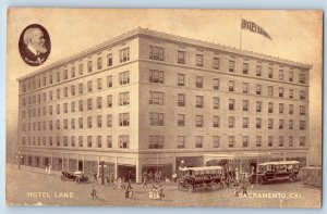 1940 Sacramento California CA Vintage Postcard Hotel Land Building Aerial View