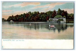 c1910's Lake View Park Canoeing Augusta Georgia GA Tuck's Antique Postcard