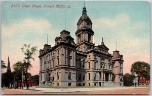 1910's Courthouse Council Bluffs Iowa IA Building Landmark Posted Postcard