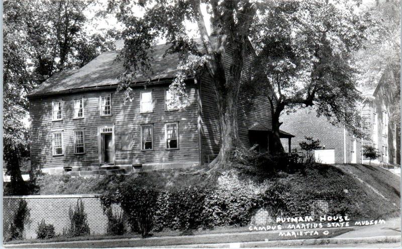 RPPC MARIETTA, OH Ohio  PUTNAM HOUSE Campus Martius Museum  c1950s Postcard