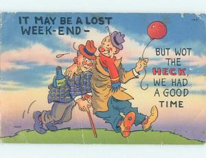 Bent Linen comic TWO DRUNK MEN ON A LOST WEEKEND o7877