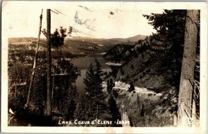 RPPC, View Overlooking Lake Coeur d'Alene ID Vintage Postcard B78