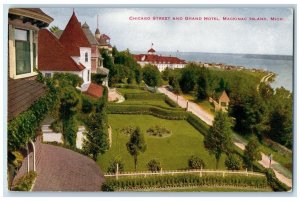 c1910 Chicago Street Grand Hotel Exterior Mackinac Island Michigan MI Postcard