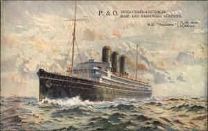 Steamship Boats, Ships Naldera P&O c1900s-20s Postcard