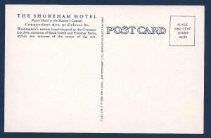 Shoreham Hotel Washington DC unused c1930's