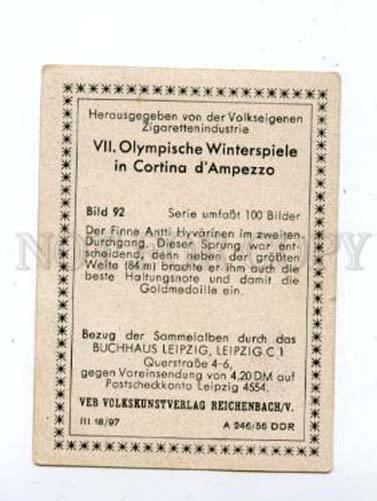 166961 VII Olympic ANTII HYVARINEN ski jumper CIGARETTE card