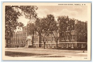 c1940s Junior High School Building Exterior View Roswell New Mexico NM Postcard