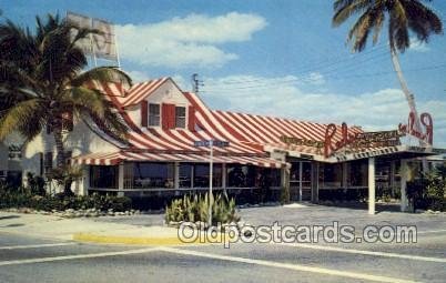 Pompano Beach Florida USA Reds restaurant, 1963 postal used 1963