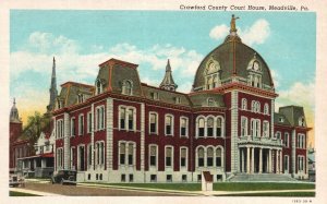 Crawford Country Court House Meadville Pennsylvania Building Landmark Postcard