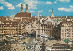 Postkarte Germany Munchen Karlsplatz Rondell aerial view