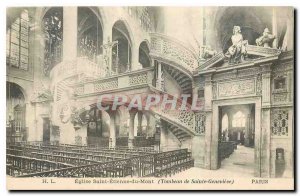 Old Postcard Church of Saint Etienne du Mont Sainte Genevieve Tomb Paris
